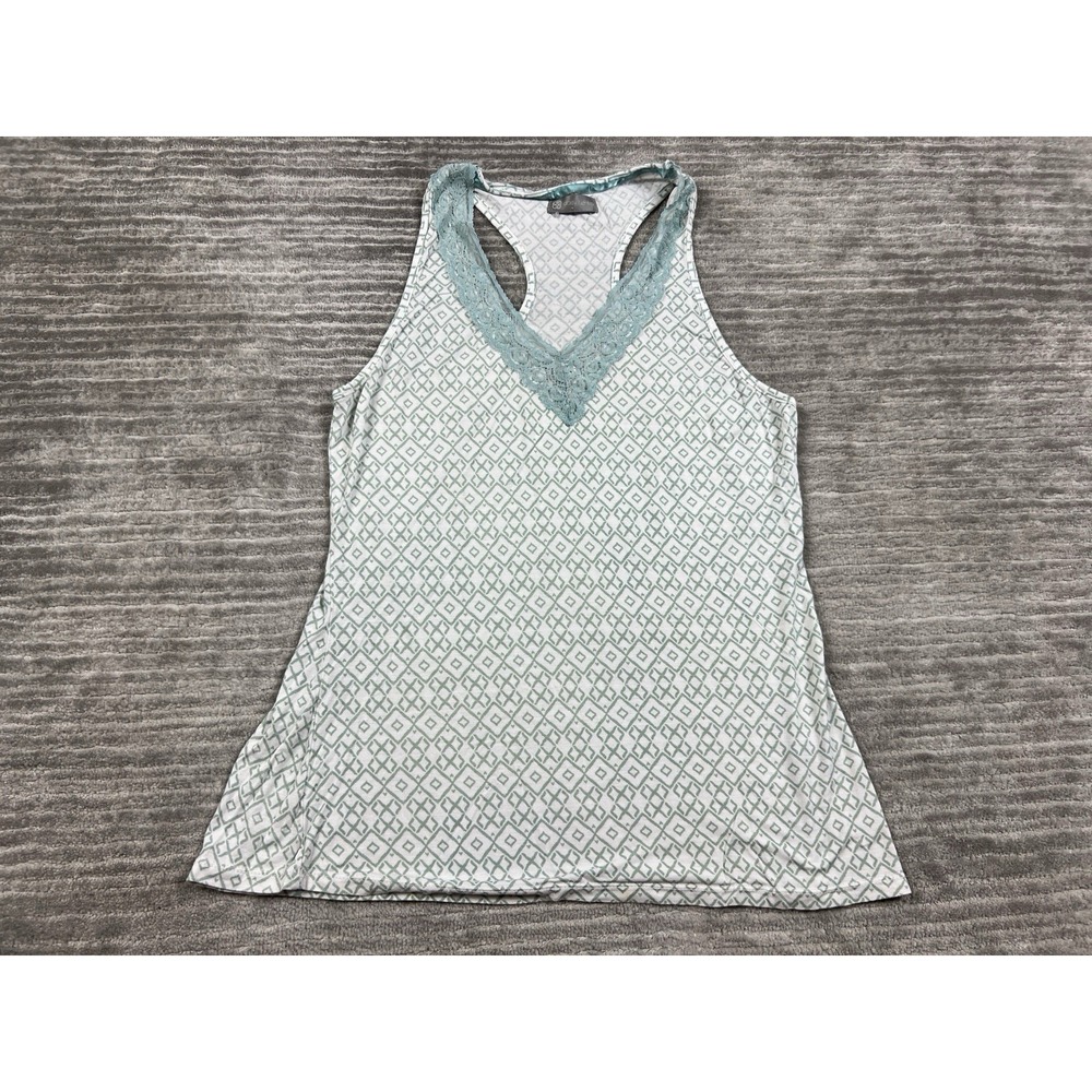 Daisey Fuentes Pajama Top Small Womens Multicolor Lace‎ Accent Sleeveless